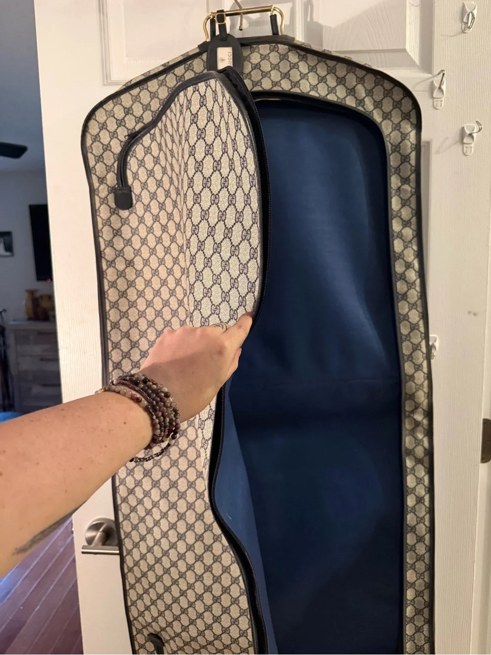 Gucci Beige and Blue GG Monogram Garment Cover